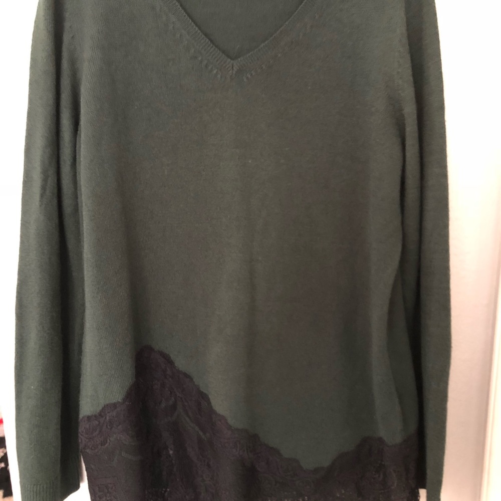 Green and lace Kate & Mallory sweater